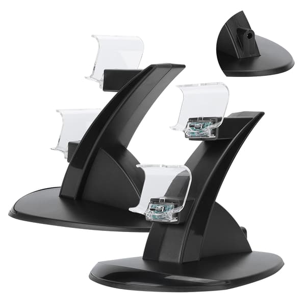 2-i-1 Dobbel Fly Gamepads Skrivebordslader Ladestativ Tilbehør for PS4