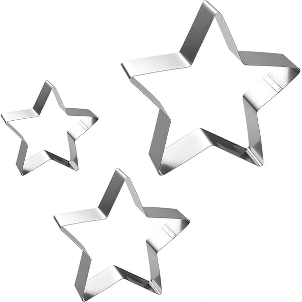 3-delt stjerneformet kakeformringsett - 4/6/8 tommer stjerneformet pannekakeform i rustfritt stål