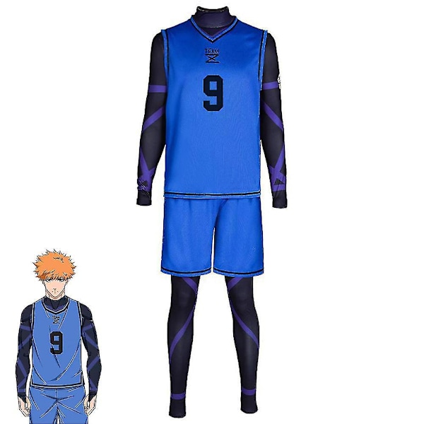 Bluelock Jalkapallo Jalkapalloharjoitteluasu - Isagi Yoichi Cosplay-paita 9 XL