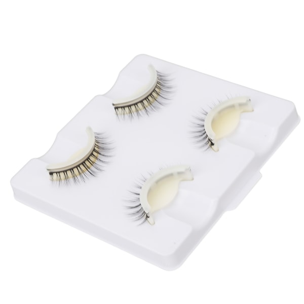 2 par falske øyevipper Naturlige tette Gjenbrukbare selvklebende kunstige øyevipper 3D falske øyevipper for hjemmeskjønnhetssalonger LD2204
