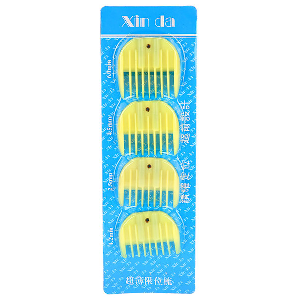 4 st/set Gränskam Hårklippning Trimmer Clipper Fäste Guide Frisör Styling Verktyg Set Gul