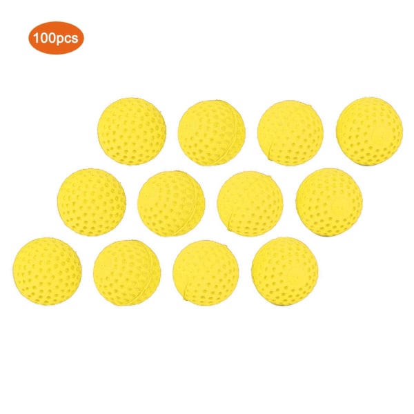 100 kpl / pakkaus universal EVA pehmeä pyöreä uudelleentäytetty luotipallo kilpailevaan lelupistooliin (keltainen)