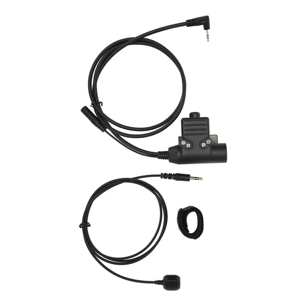 U94+fingermikrofon PTT Plug and Play U94 PTT-adapter til 2,5 mm walkie-talkies sort