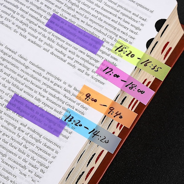 4 Sarjaa Neon-sivumerkkejä Värilliset indeksilaput, Fluoresoiva tarralappu sivumerkkiin