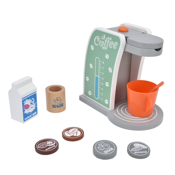 Kaffetillverkare leksak i trä, mini silmulation låtsas kaffetillverkare leksak lekset för barn födelsedagspresent