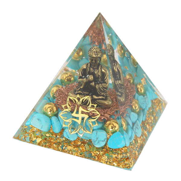 Crystal Pyramid Buddha Design Hieno kaunis Pyramid Power Stone -koriste joogameditaatioon