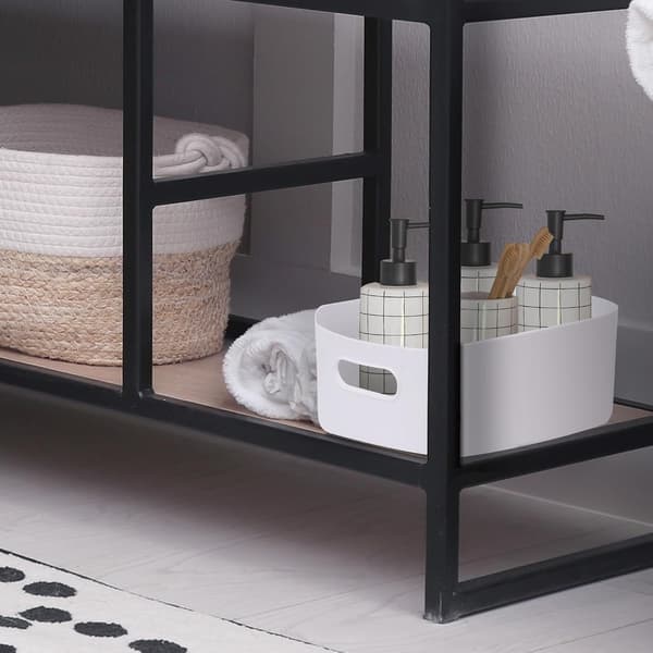 (20,5x 14 x 7 cm) - White plastic storage box - 5 pcs, room organizer, storage basket for home and office, suitable for