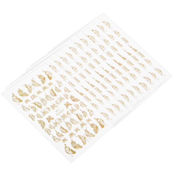 12 stk Sommerfuglemønster Nail Art-klistremerke Fasjonabelt DIY-dekal Manikyr ToolGold