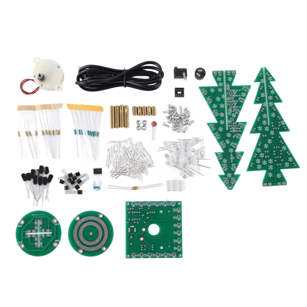 Elektronisk juletre fargerik LED automatisk roterende musikk tre montering sett DIY undervisningssett