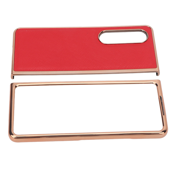 Phone case Nano Galvanoitu lehmännahkainen Cross Grain puhelimen cover Samsung Galaxy Z Fold 4 Red