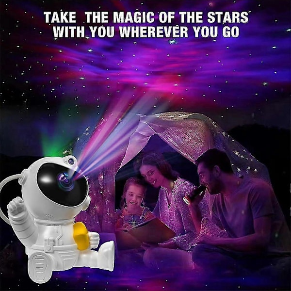 Astronaut Stjerne Projektor Natlampe, stjernefyldt Nebula Loftprojektionslampe med Fjernbetjening, Galaxy Natlampe Projektor -GSL