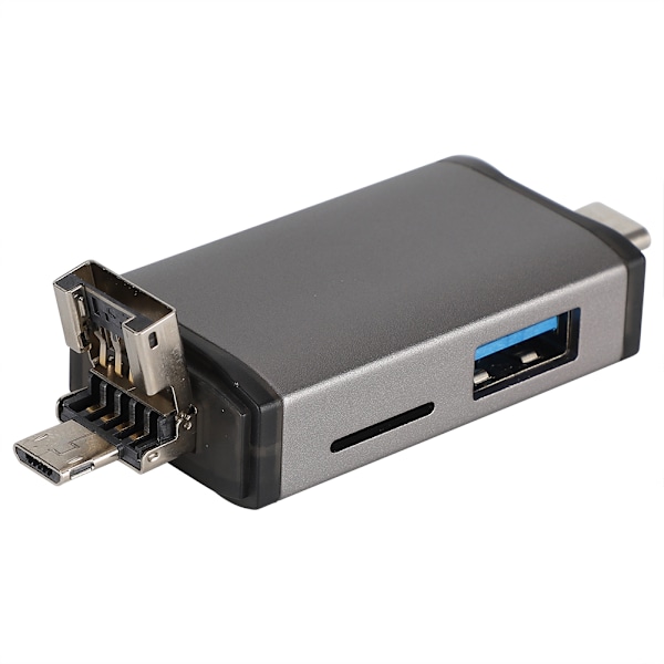 Typ C USb MicroUSB-utgång Multifunktionskortläsare för TF-kortminneskort (HC) / MMC