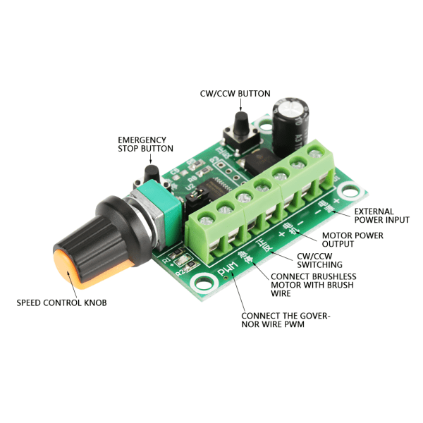 6-30V DC Borstlös Motor Pulsbreddsmodul PWM Hastighetsregulator Omkopplare