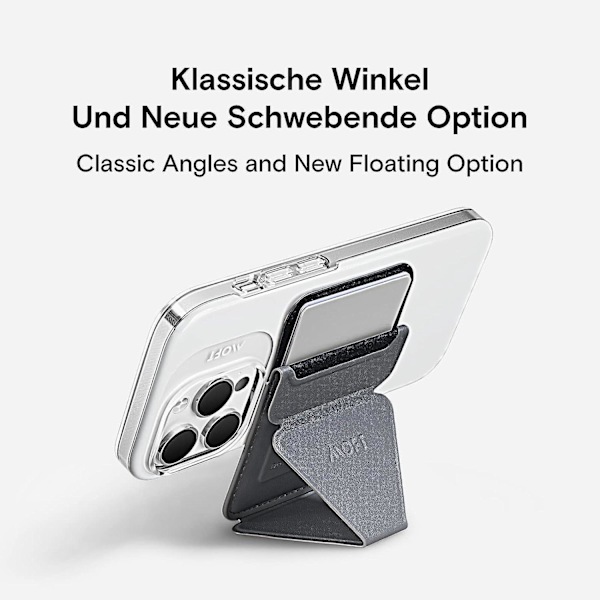 E Premier Magnetic Clip-on puhelinteline ja lompakko iPhone 12, 13, mini, Pro Max, 14 Series - Magsafe-yhteensopiva monikäyttöinen teline ja lompakko