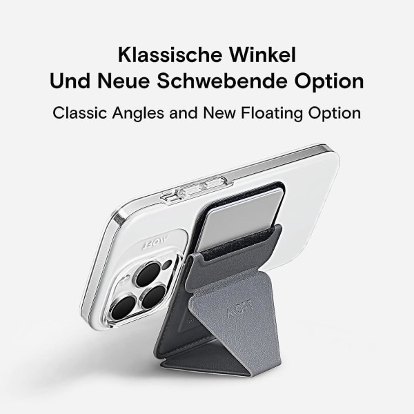 E Premier Magnetic Clip-on telefonholder og -pung til iPhone 12, 13, mini, Pro Max, 14 Series - Magsafe-kompatibel multi-brugsstander og -pung