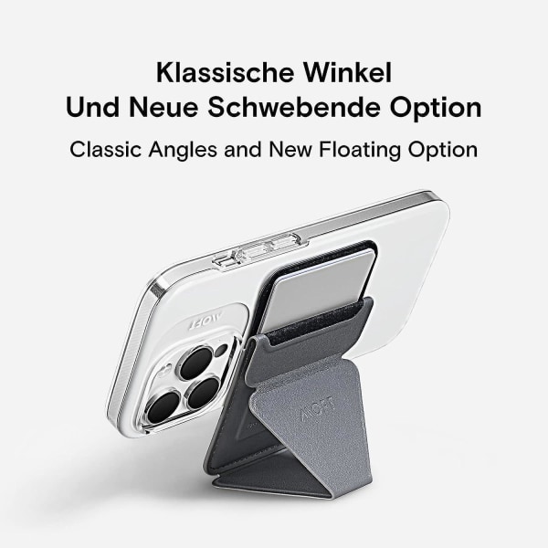 E Premier Magnetic Clip-on telefonstativ og lommebok for iPhone 12, 13, mini, Pro Max, 14 Series - Magsafe-kompatibelt flerbruksstativ og lommebok