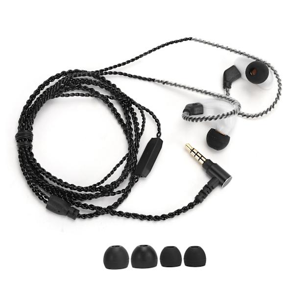 Hybrid Drive Metal HIFI-øretelefoner med mikrofonstøjreduktion Heavy Bass-hovedtelefoner til sportHvid