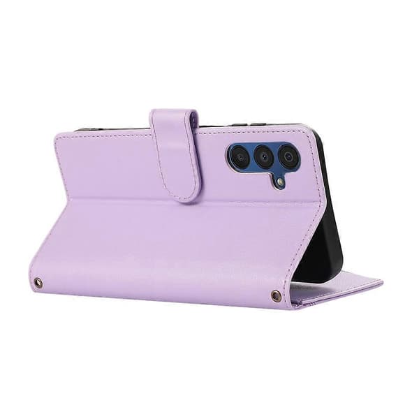 Compatible Case for Samsung Galaxy A56 5G, Multi-Slot, Zipper, Leather Case with Wrist Strap Purple