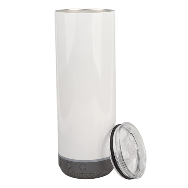 Sublimering Tumblers 20oz Raka Avtagbara Bluetooth Högtalare Tumblers Bärbar Isolerad Musikkoppa Grå Botten