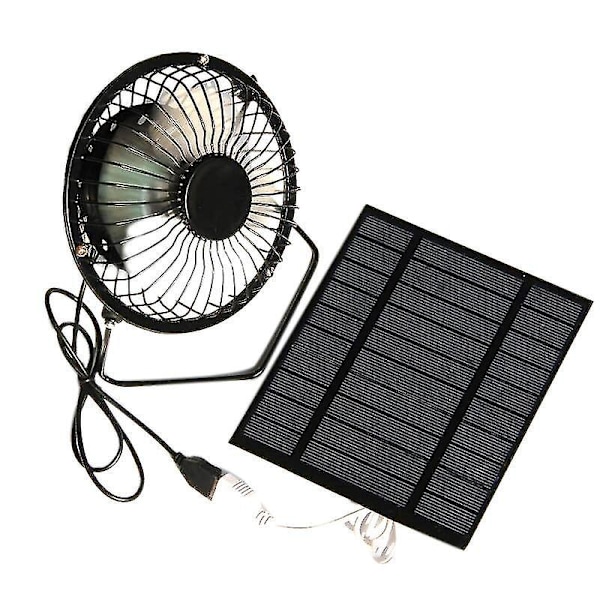 5W 5V aurinkopaneelikäyttöinen tuuletin, mini kannettava tuuletusjäähdytystuuletin 4-tuumainen USB kannettava tuuletin Ca-B5:lle