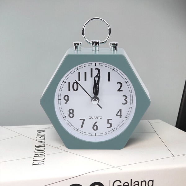 Silent Soft Wake Up Alarm Clock Kids Wake Up Clock Timer digitalt ur (grøn)