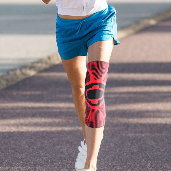 Urheilupolvisuoja Neulonta Painetuki Patella Guard Jalkasuoja Sleeve Fitness SuojavarusteetUrheilupolvisuoja XL