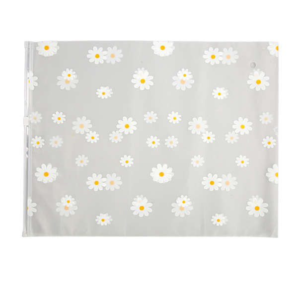 30 st Frostade plastpåsar med dragkedja Daisy Pattern Återanvändbara lätta bärbara skjortor förpackningspåsar för kläder