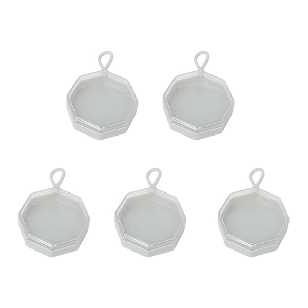 5 ST Powder Puff Förvaringslåda ABS Plast Smink Kudde Svampbehållare 2,5x6cm Transparent Lock