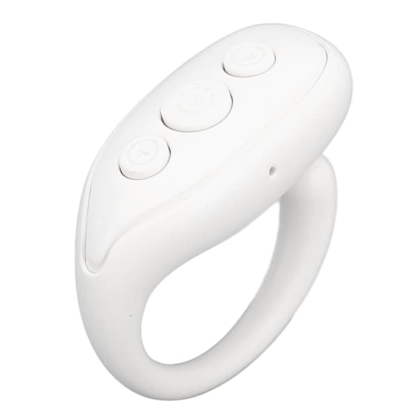 Mobiltelefon Bluetooth-fjärrkontroll ABS-ringform Lång batteritid Kamerafjärrkontroll för surfplatta Vit