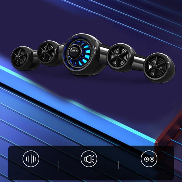 SADA D-219 Flyformet Multimedie Subwoofer Højttalerboks til Stationær Mobiltelefon Sort