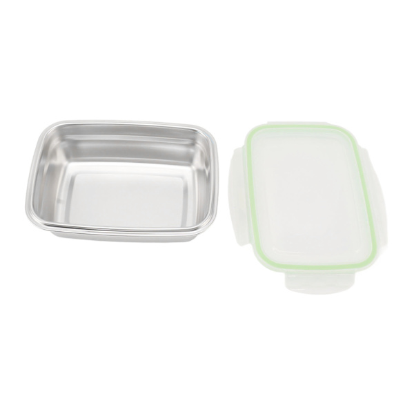 Lunchlåda i rostfritt stål 304, läckagesäker matförvaringsbehållare, fyrkantig Bento-låda 850 ml