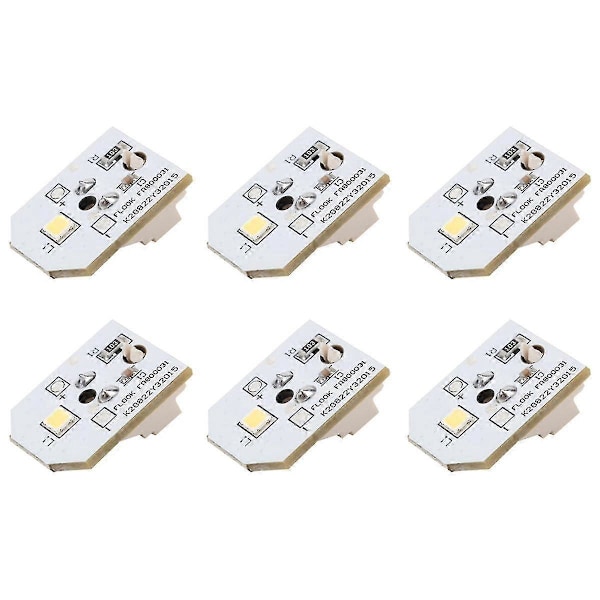 6 stk. WR55X11132 Kjøleskap LED-lys kompatibel med Kjøleskap WR55X25754 WR55X26486 WR55X30602 EAP1217291