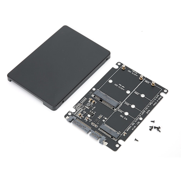 Hard Disk Box Svart ABS SSD 2 i 1 M.2 B Key MSATA til SATA 3.0 Datamaskin Tilbehør