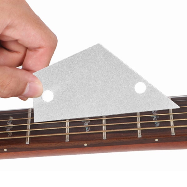 Rustfrit stål Fret Level Lineal Rocker Leveling Tool til elektriske guitarer Bass Folk Akustisk Guitar Sølv