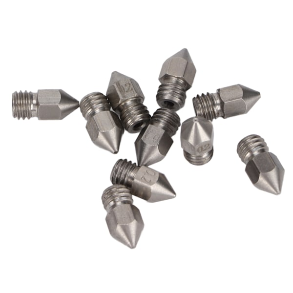 10 stk. 3D-printerdyser MK8 rustfrit stål 1,75 mm ekstruder printhoveddele tilbehør 0,2 mm