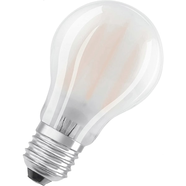 LED-lampa, klassisk form med skruvsockel: 8W E27-ersättning, frostad, 2700K, 2-pack