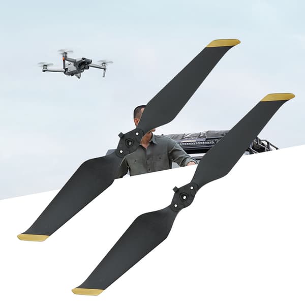 2 stk. propel støjsvage letvægtspropeller tilbehør passer til Mavic AIR 2 Drone Sort Guld Kant