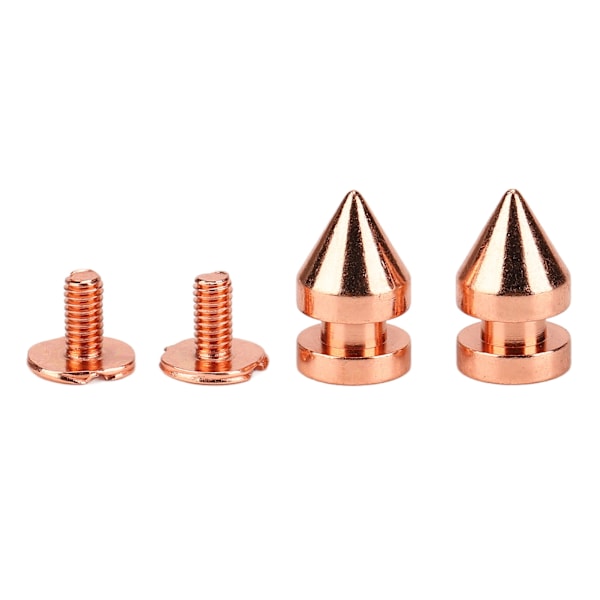 100 set spikade koner spik nitar roséguld hög hårdhet skruv bak nitar spikar kit för DIY kläder väskor skor 8x13.5mm