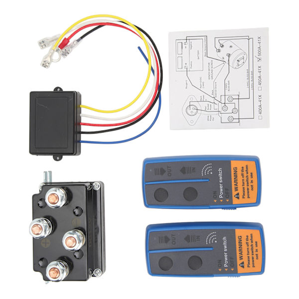 Trådlös vinsch fjärrkontroll kit 500A vinsch solenoid relä kontaktor för 8000lbs till 12000lbs ATV UTV vinsch DC 12V