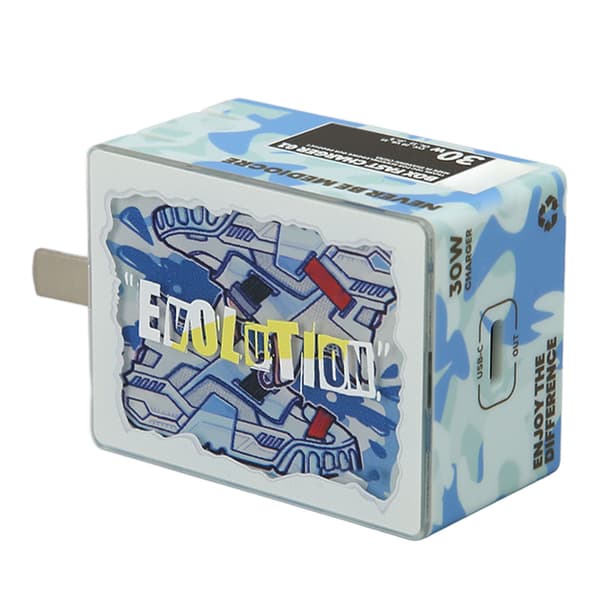 30W USB C-lader hurtiglader 3.0 vegglader for MacBook for iPhone 13 12 US-plugg 100-240V blå