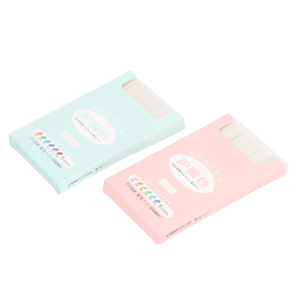 12 stk. flydende highlighter i bløde farver, vandbaseret blæk, hurtigtørrende, glat skrivning, bærbare macaron-highlighters
