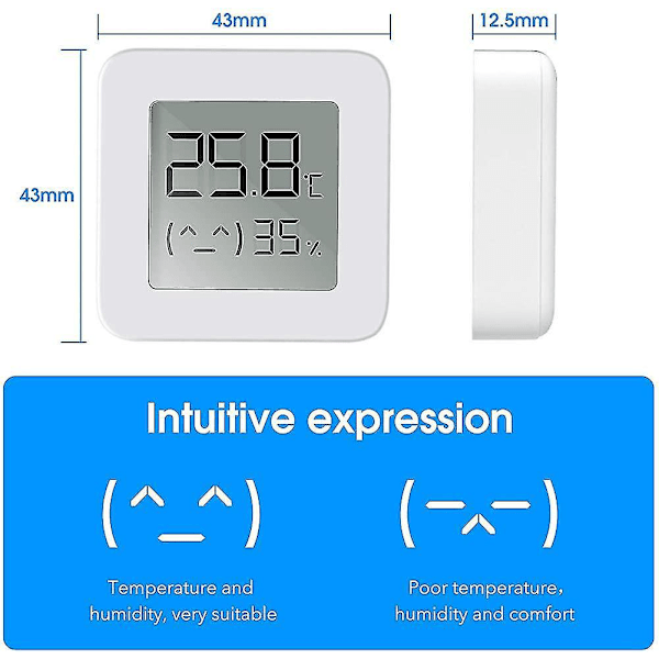 Bluetooth Termometer Hygrometer, Mini Digital Termometer Hög Noggrannhet
