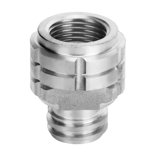 CO2-cylinderadapter, gevindhunkontakt G1/2 til gevindhan G21-4 til SodaStream Soda Club (sølv)