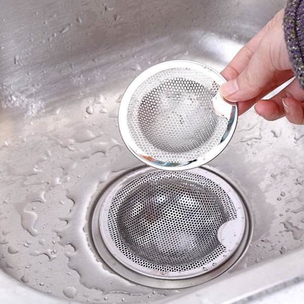 Ruostumattomasta teräksestä valmistetut lavuaarin siivilät - 2 kpl (10 cm)
