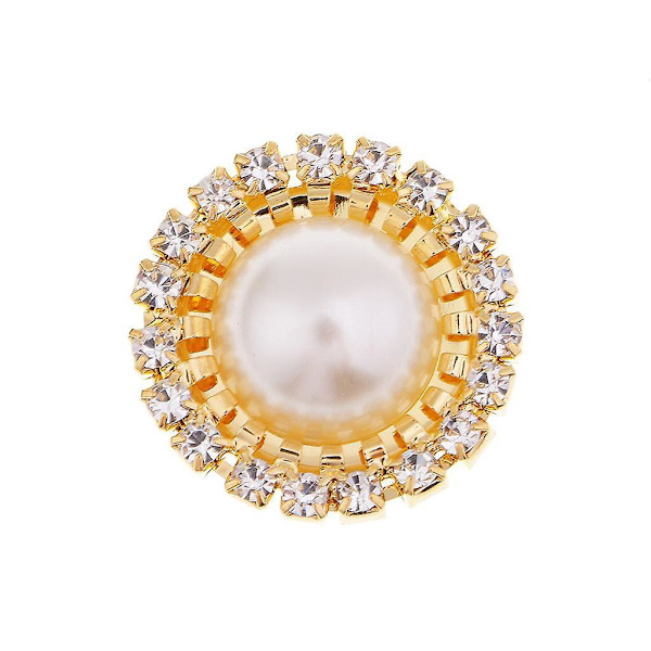 5 Stycken Flerfärgade Flatback Rhinestone Knapp Klädsel Utsmyckningar Guld