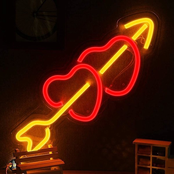 15,9' Neon Sydän VALOKYLTTI, seinäkoriste neonkyltti Art LED NEONVALO, kodin sisustukseen, makuuhuoneeseen, olohuoneeseen, toimistoon, häihin, jouluun, ystävänpäivään