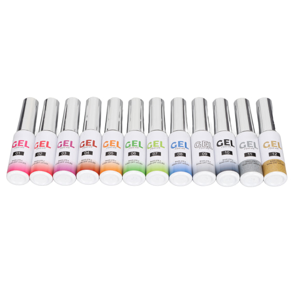 12 färger Nail Art Gel Polish Kit Gör det själv- set Nagellackset för Nagelsalong