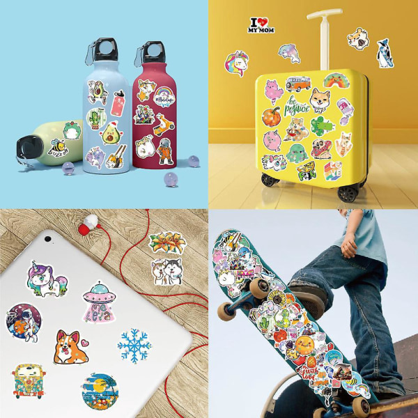 Vattentäta graffitimönster för bärbara datorer - 100-pack för bärbara datorer, bagage, skateboards, reseportföljer - lämplig för barn och vuxna