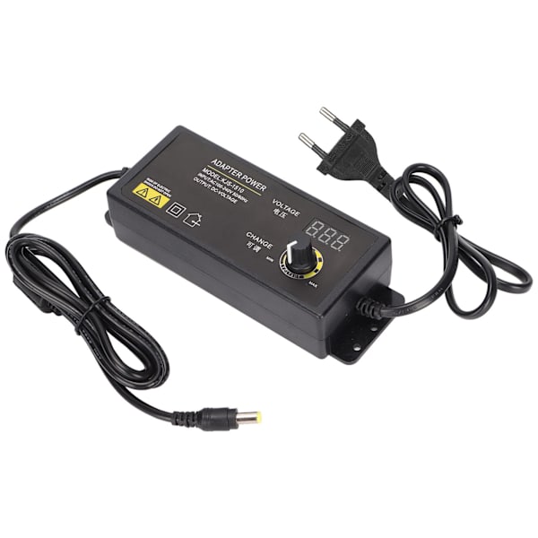 Strømadapter Justerbar spændingshastighedsregulering 3‑24V 4A 90W LED digital skærmadapter 100‑240VEU stik