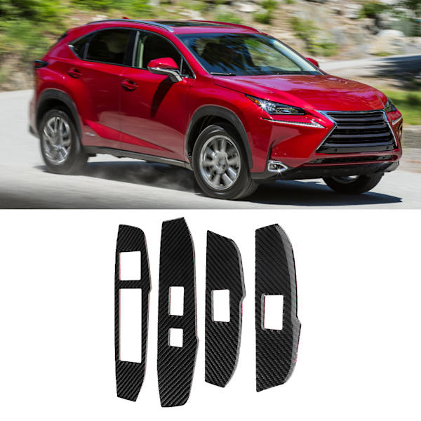 4 kpl auton hiilikuitua ikkunan kytkimen paneelin kansi koristeellinen tarra sopii Lexus NX 200 200t 300h 14-19